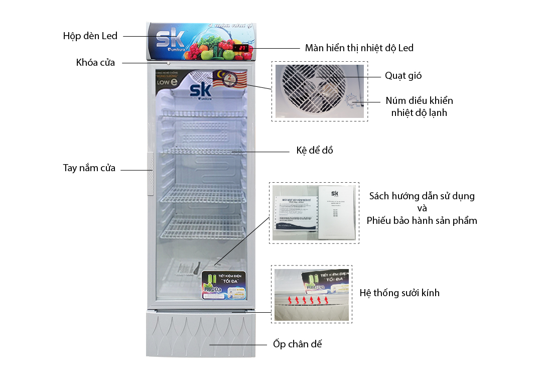 Thiết kế hiện đại, cao cấp của tủ mát Sumikura