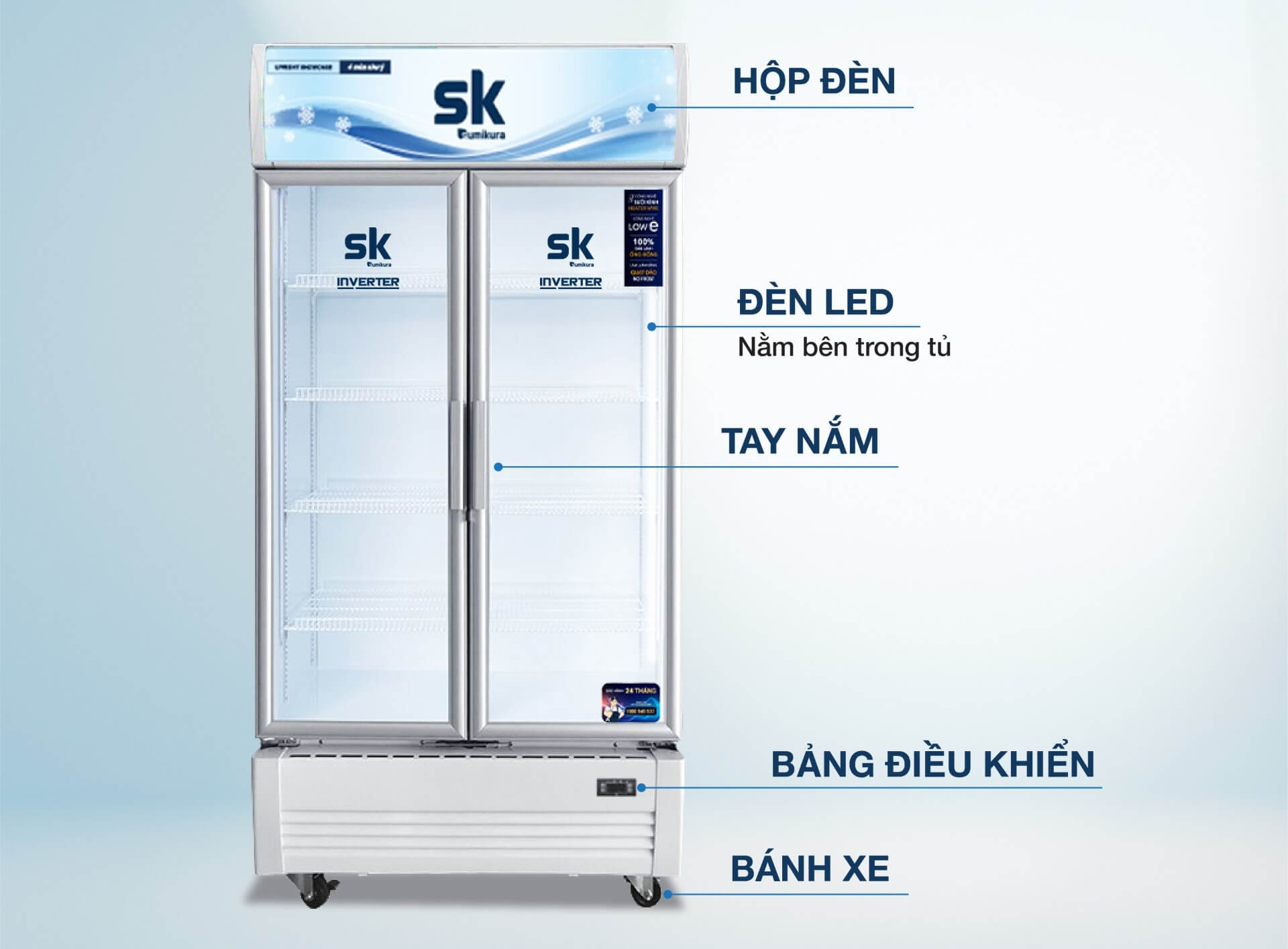 Tủ mát Inverter Sumikura SKSC-1050HW2.I
