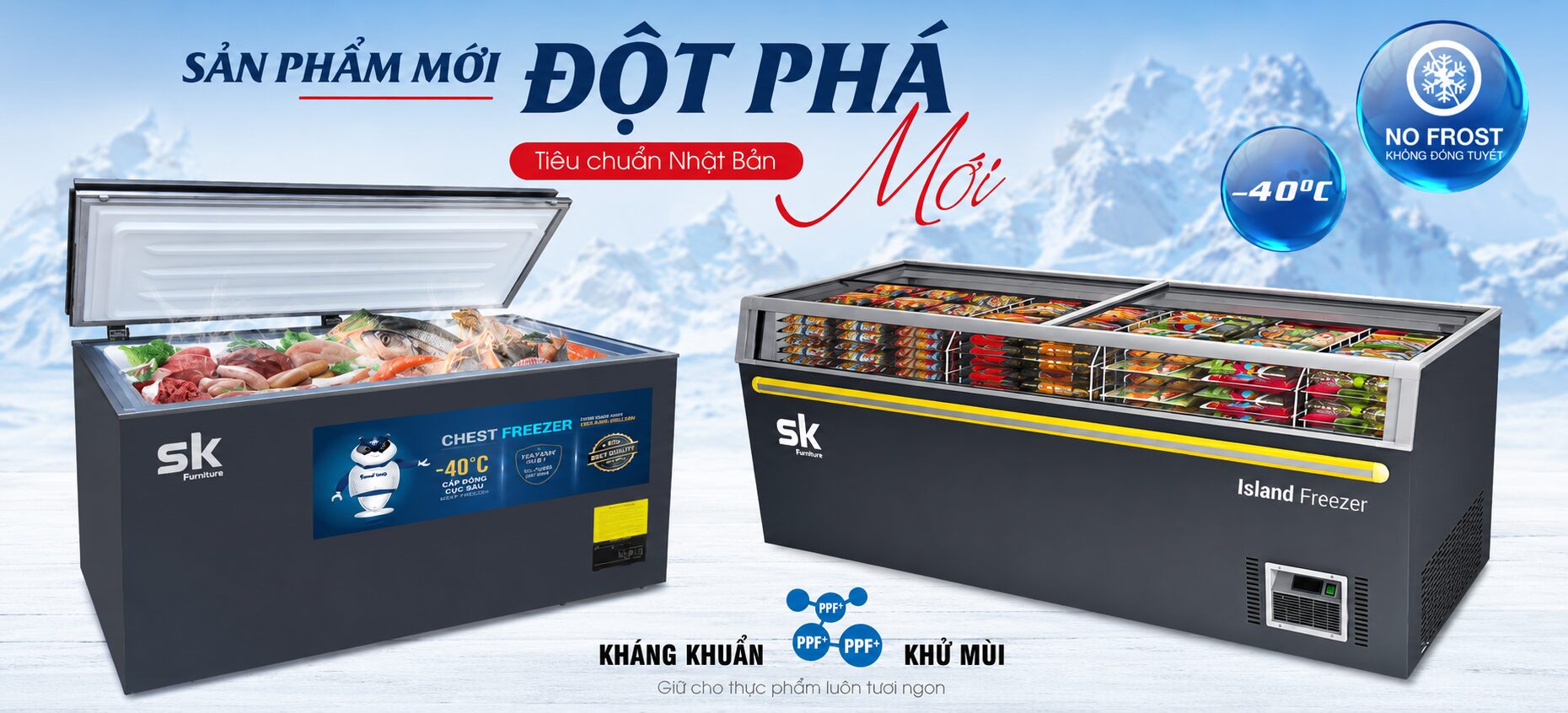 Banner tủ đông Sumikura không đóng tuyết