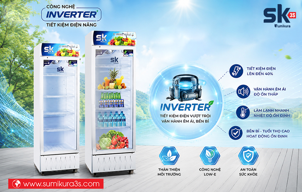 Tủ mát Sumikura công nghệ inverter tiết kiệm điện năng