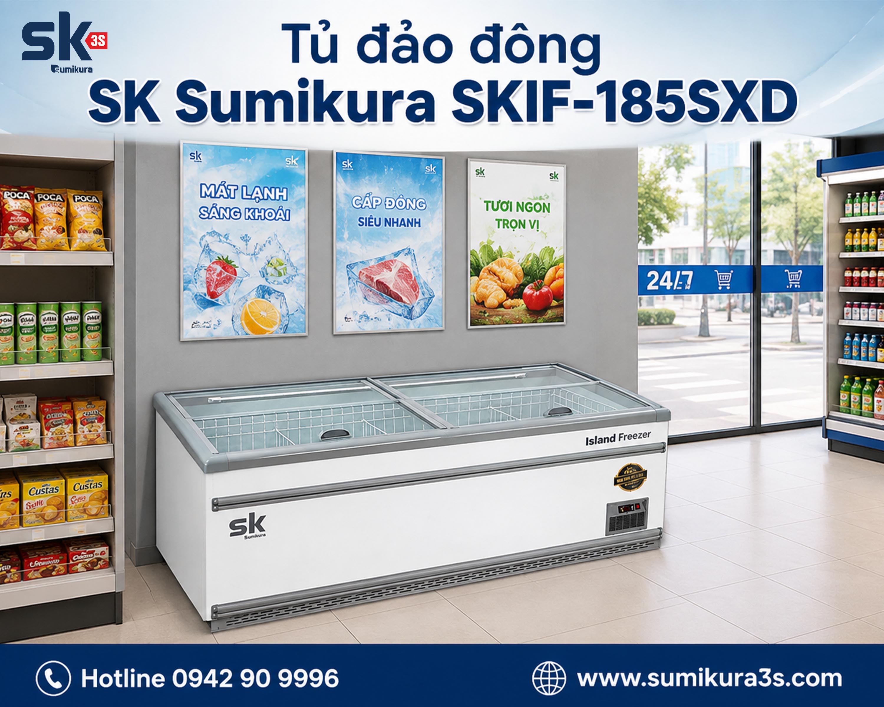 Tủ đảo đông SK Sumikura SKIF-185SXD