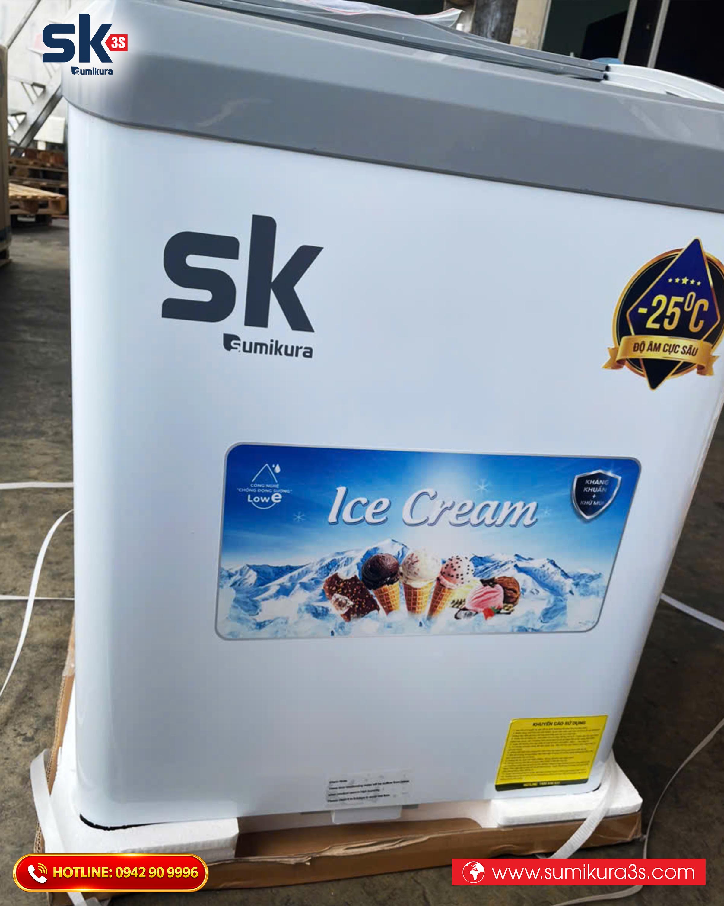 Tủ đông Sumikura SKFS-165C nắp kính