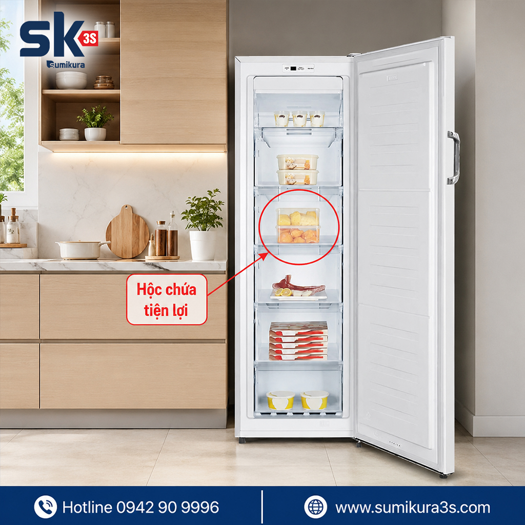 Thiết kế nhiều hộc chứa tiện lợi